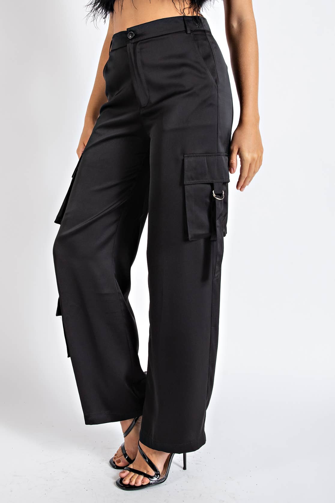 IZABEL SATIN CARGO PANTS